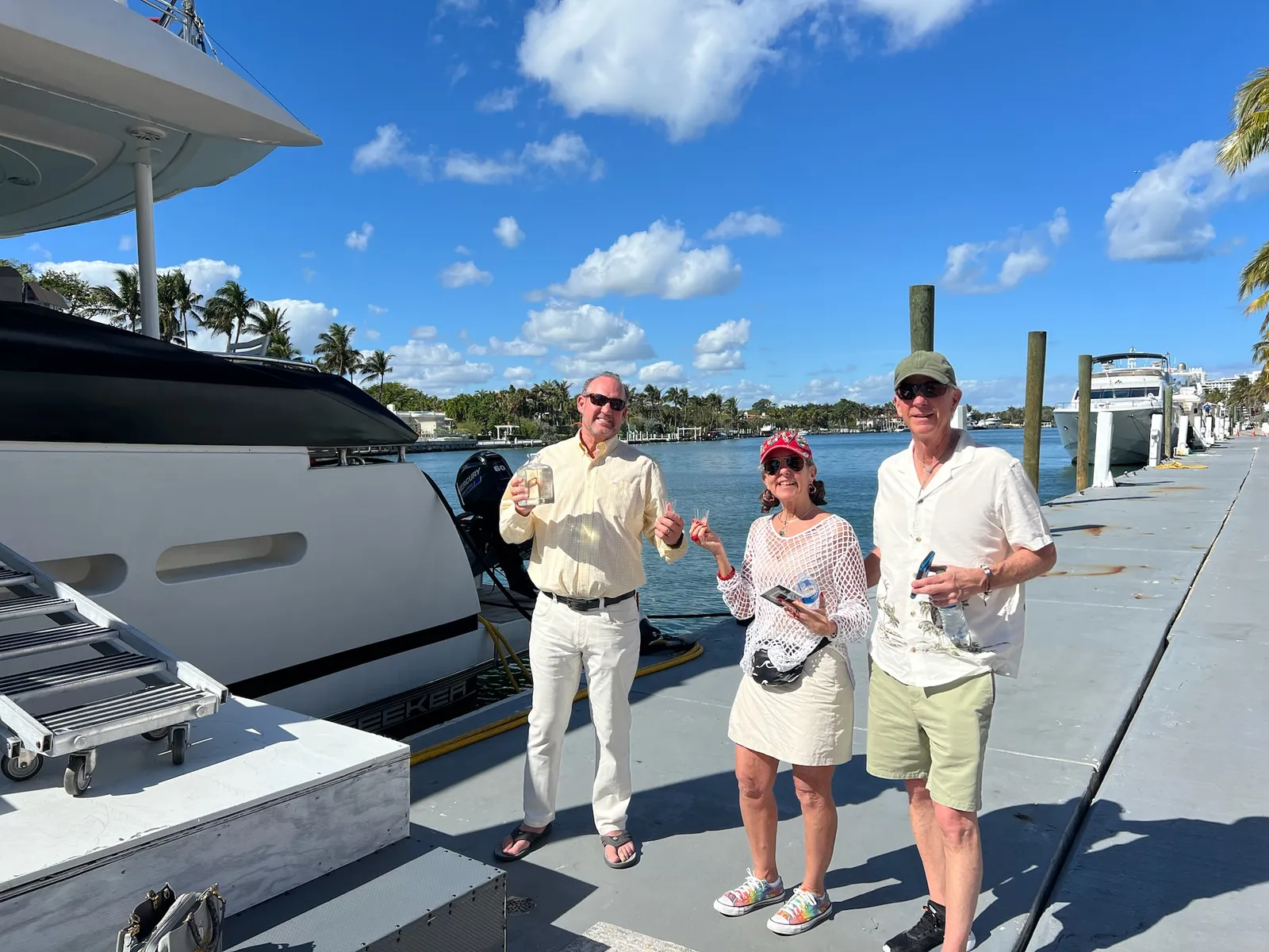 Guests at the dockside tasting during the A21 Miami yacht roadshow
